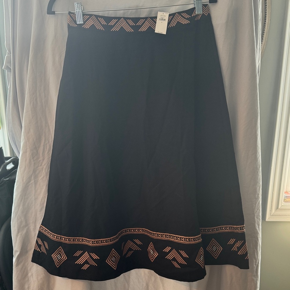 Banana Republic Black Skirt with Orange Accents